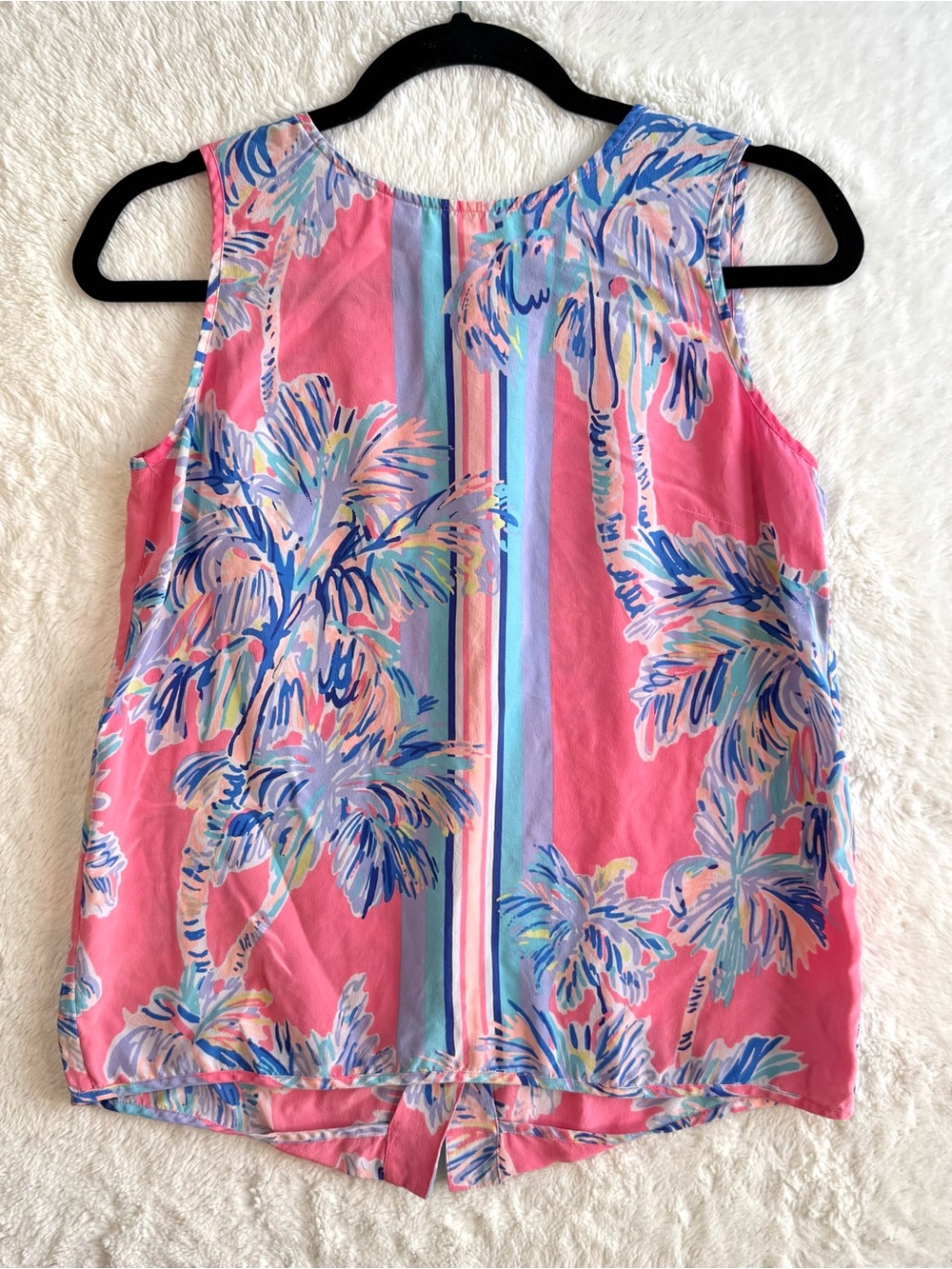 Lilly Pulitzer Iona Shell Nice Stems Top Women’s Small Pink Silk Resortwear $148